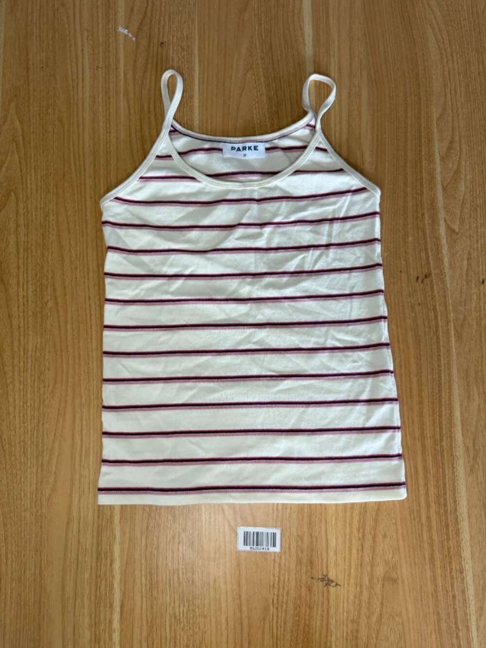 NEW PARKE Womens Spagetti Straps Camisole Tank Top Summerland Stripe Size M